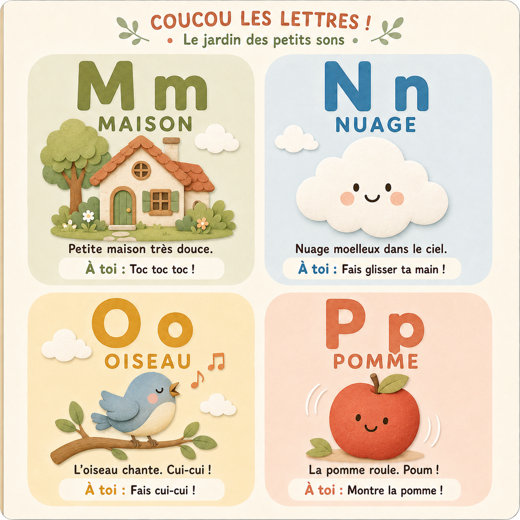 Coucou les lettres ! Le jardin des petits sons